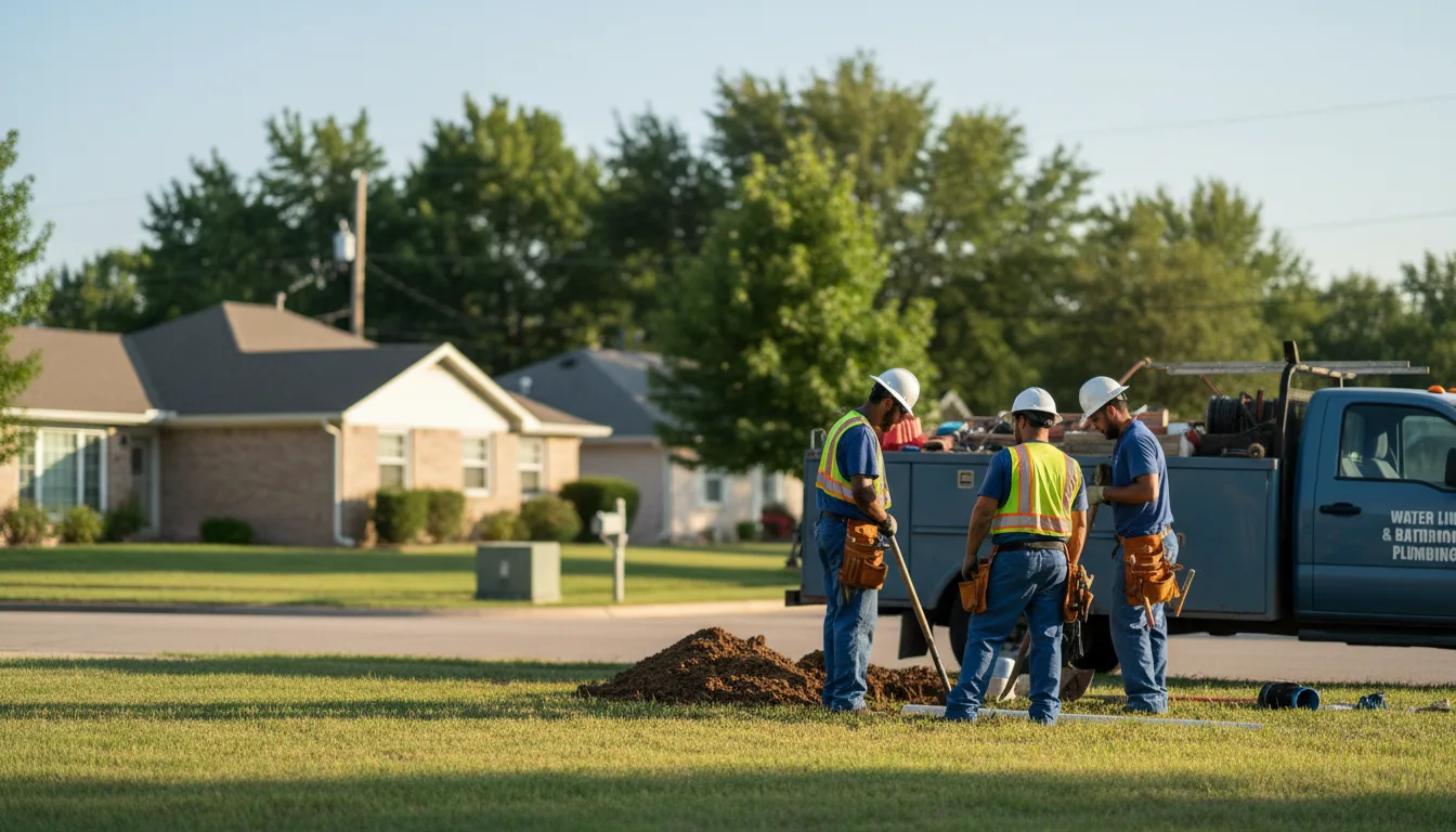 Residential water line and bathroom plumbing service in Kelley, IA